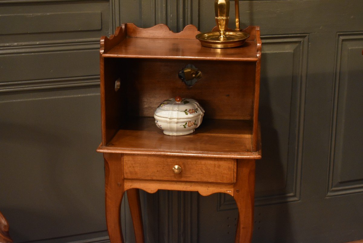 Louis XV Style Walnut Bedside Table-photo-3