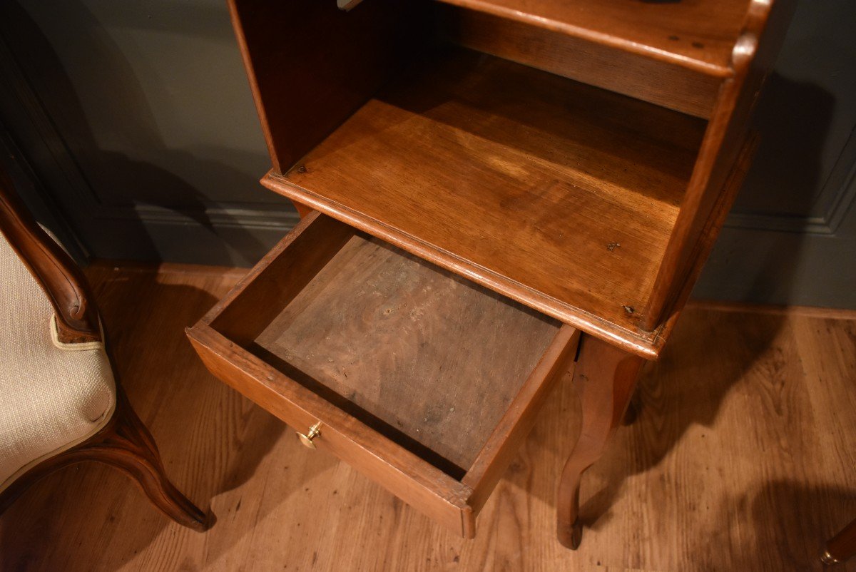 Louis XV Style Walnut Bedside Table-photo-2