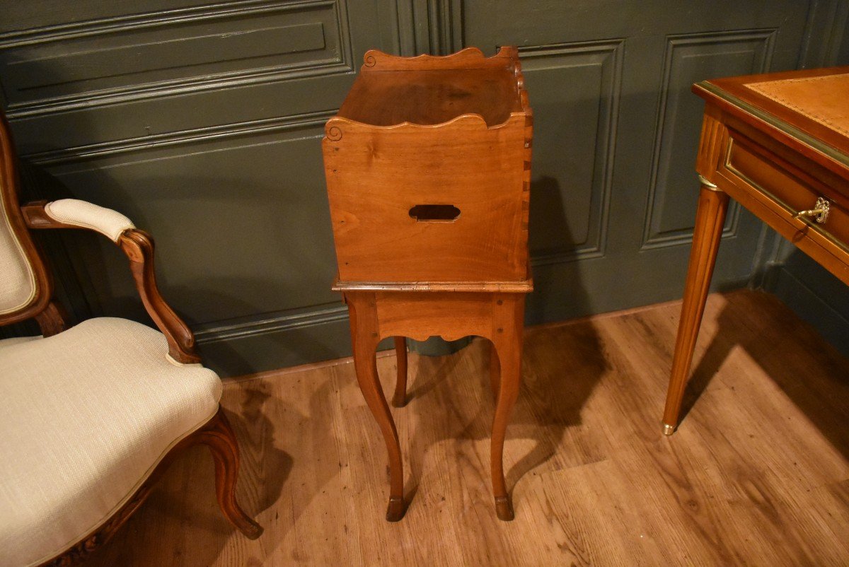 Louis XV Style Walnut Bedside Table-photo-3