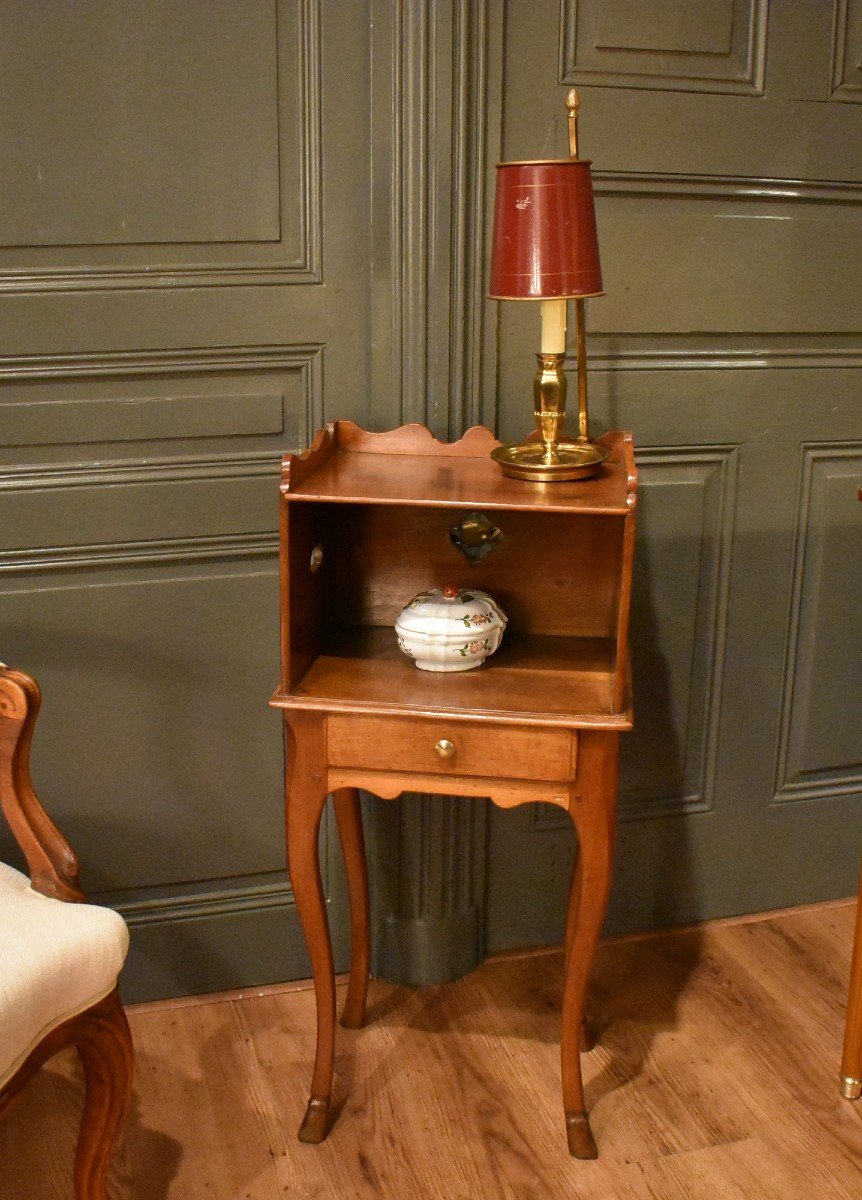 Louis XV Style Walnut Bedside Table