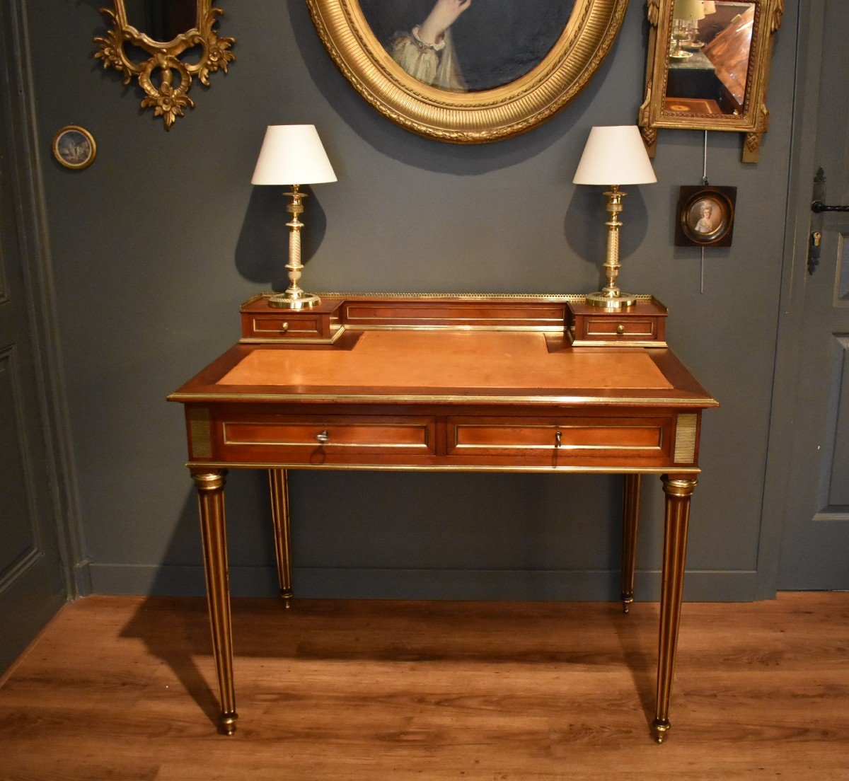 Small Louis XVI Style Mahogany Desk