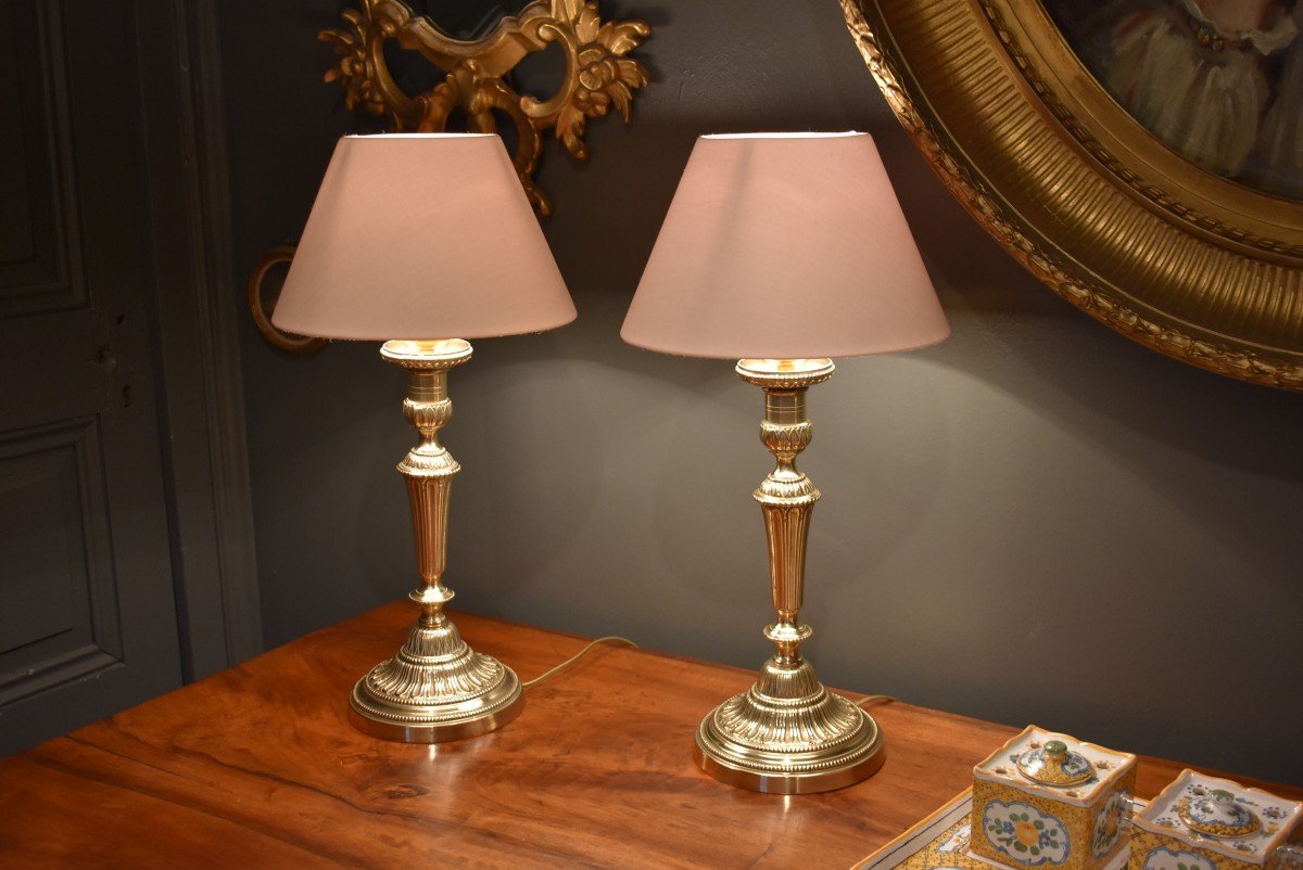 Paire De Lampes De Style Louis XVI-photo-2