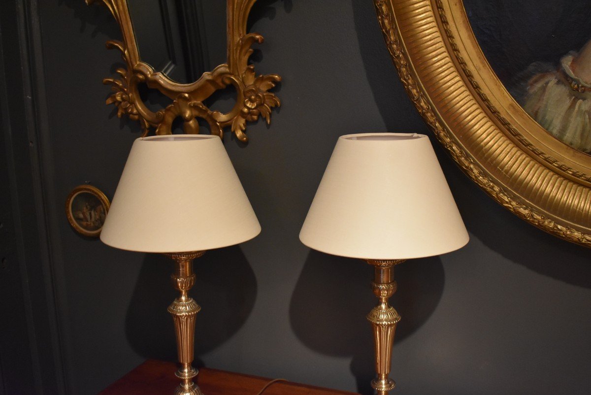 Paire De Lampes De Style Louis XVI-photo-2