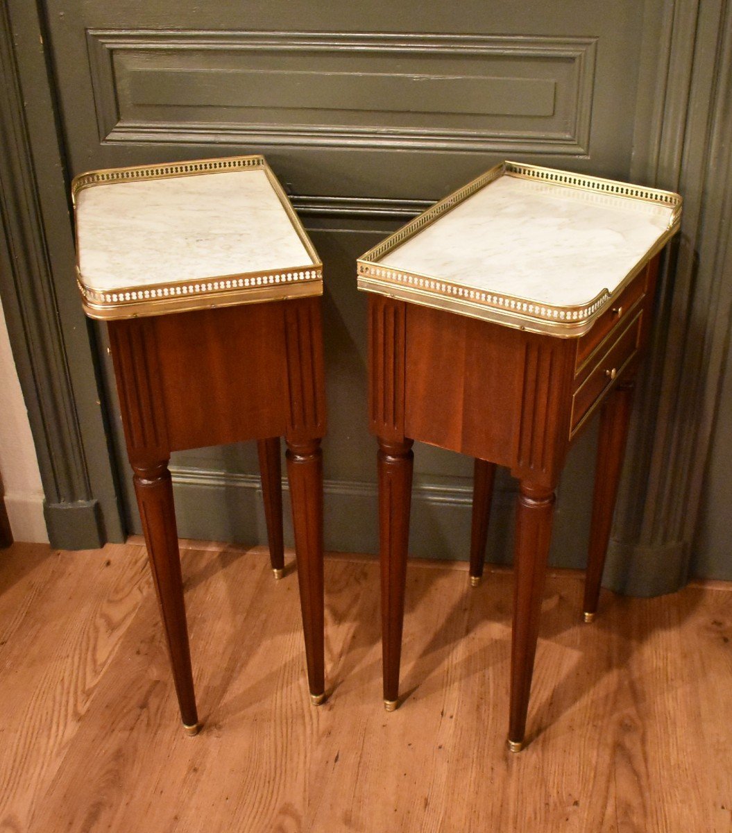 Pair Of Louis XVI Style Bedside Tables-photo-7