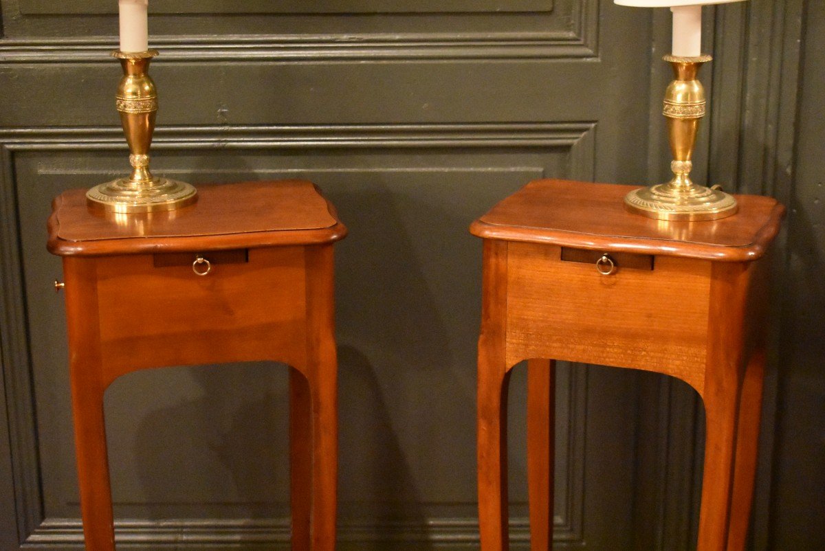 Pair Of Small Louis XV Style Bedside Tables-photo-3