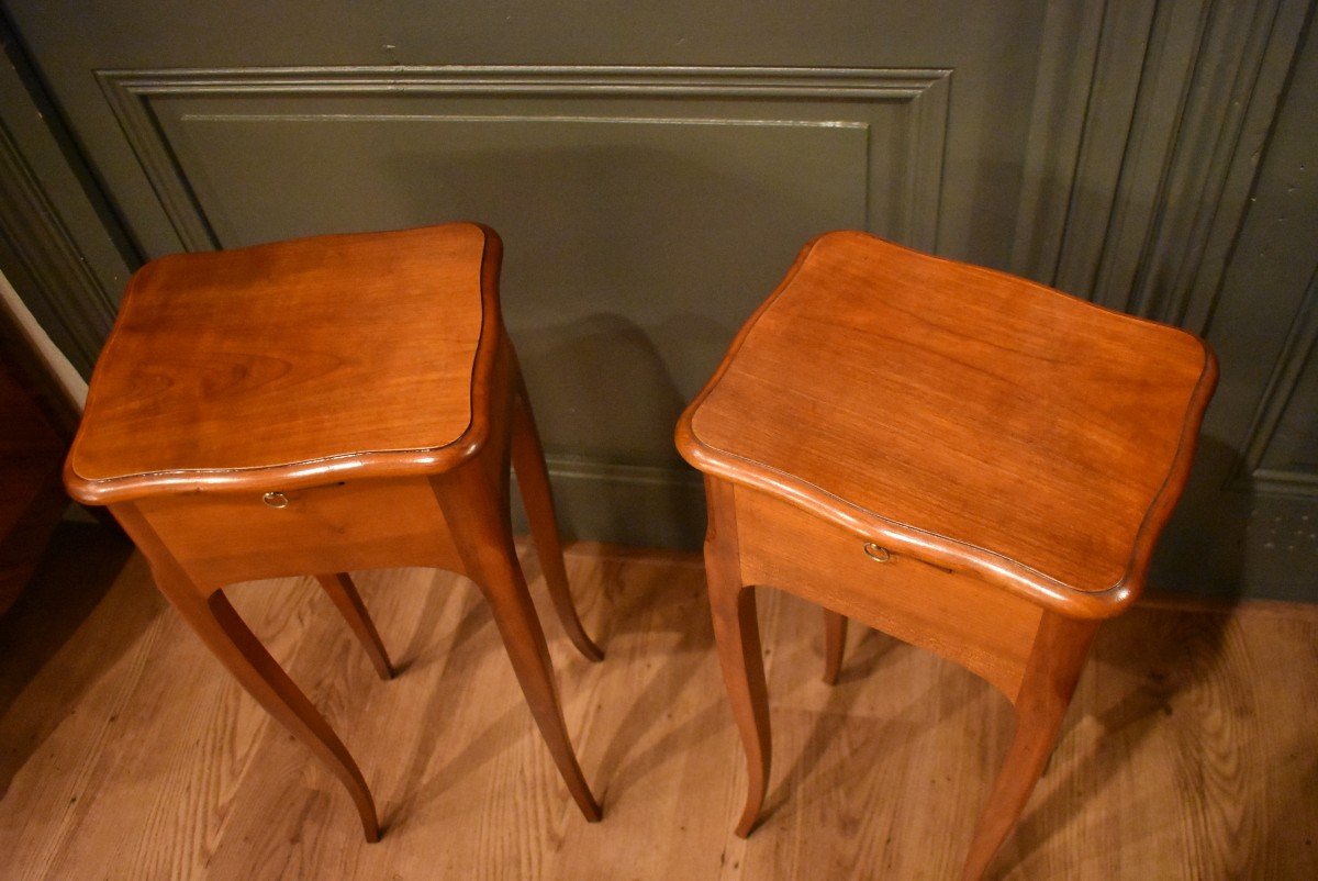 Pair Of Small Louis XV Style Bedside Tables-photo-4