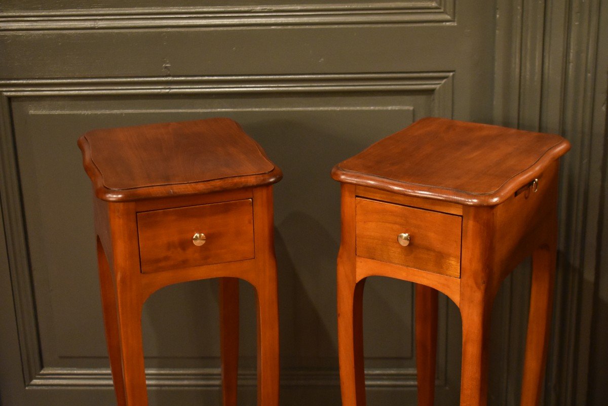 Pair Of Small Louis XV Style Bedside Tables-photo-3