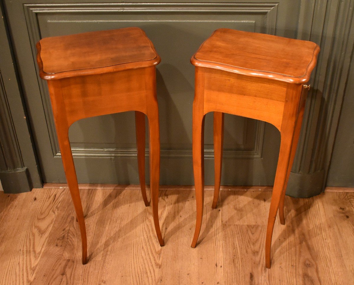 Pair Of Small Louis XV Style Bedside Tables-photo-4