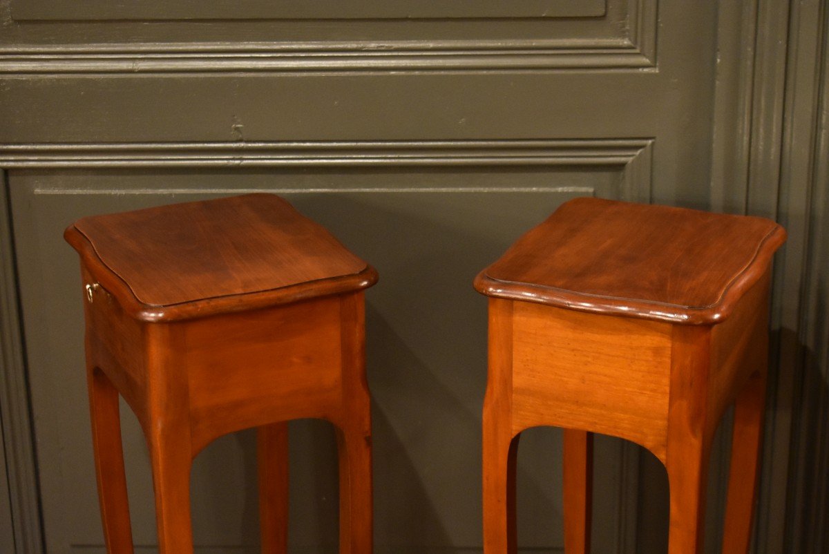 Pair Of Small Louis XV Style Bedside Tables-photo-6