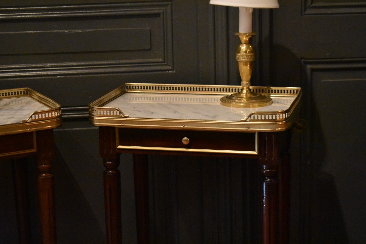 Pair Of Louis XVI Style Bedside Tables-photo-3