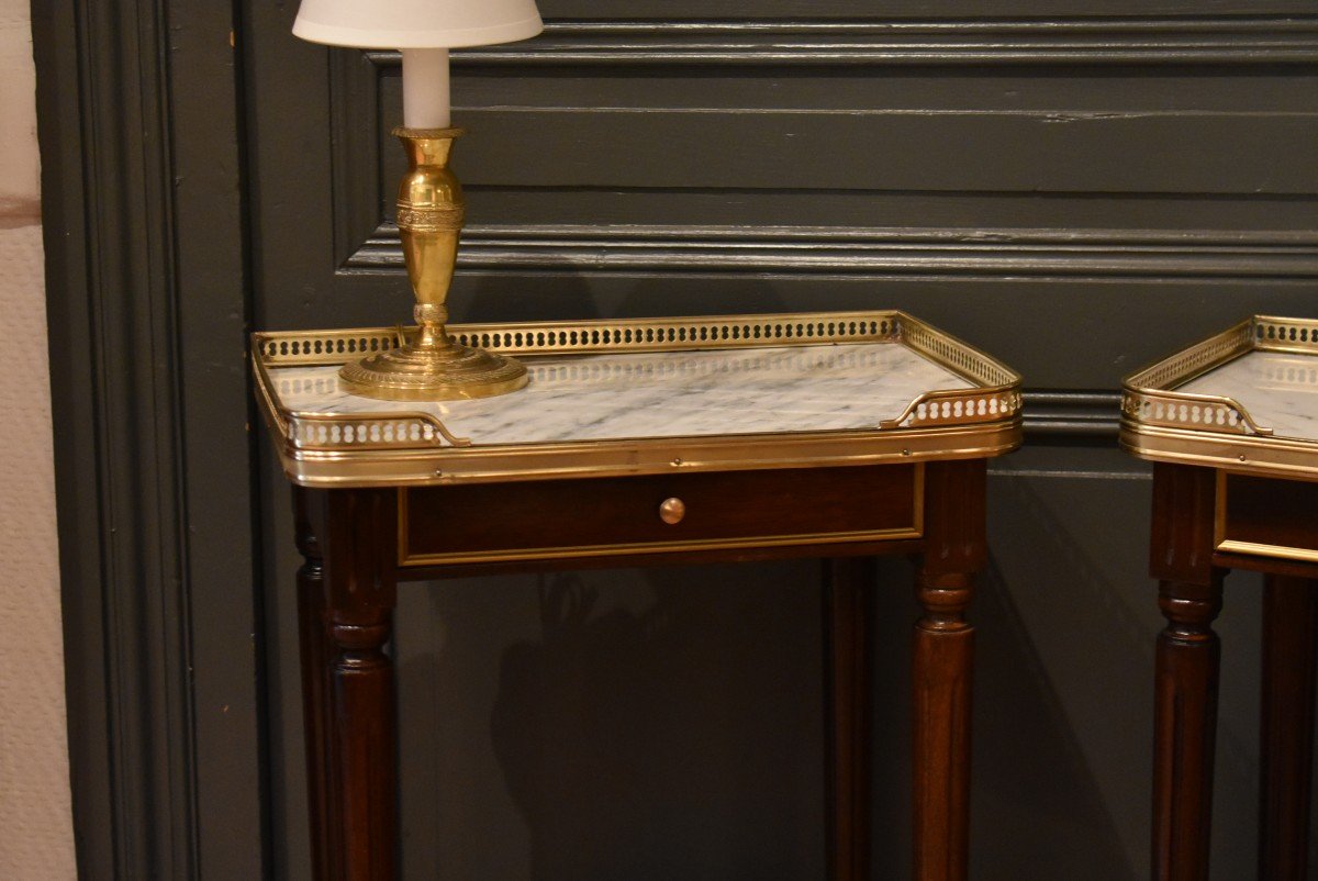 Pair Of Louis XVI Style Bedside Tables-photo-4