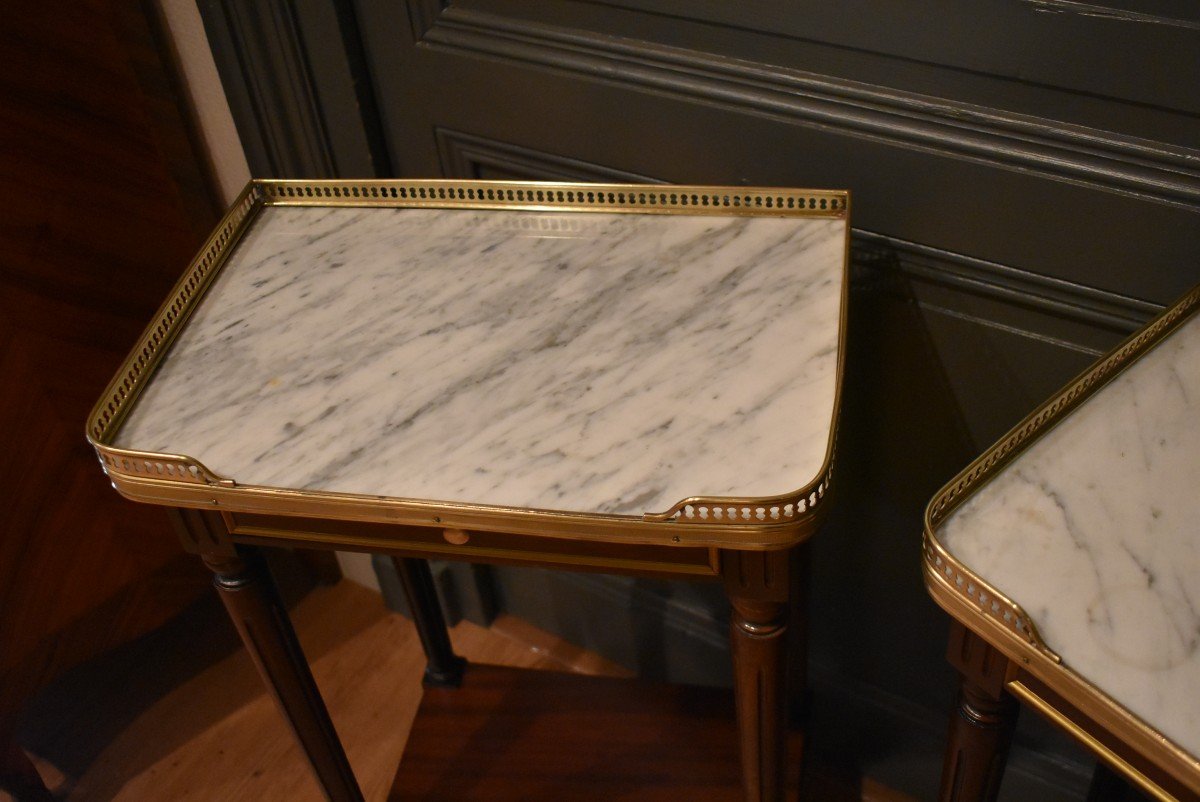 Pair Of Louis XVI Style Bedside Tables-photo-4