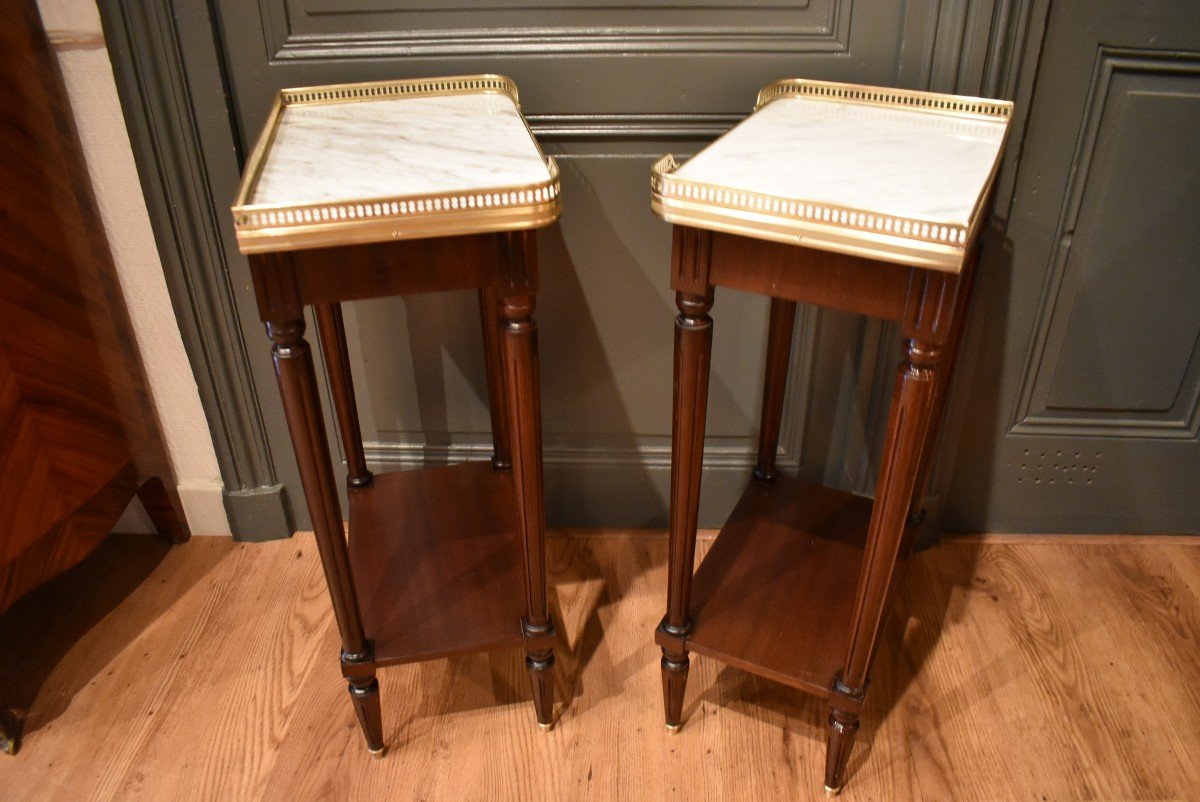 Pair Of Louis XVI Style Bedside Tables-photo-6