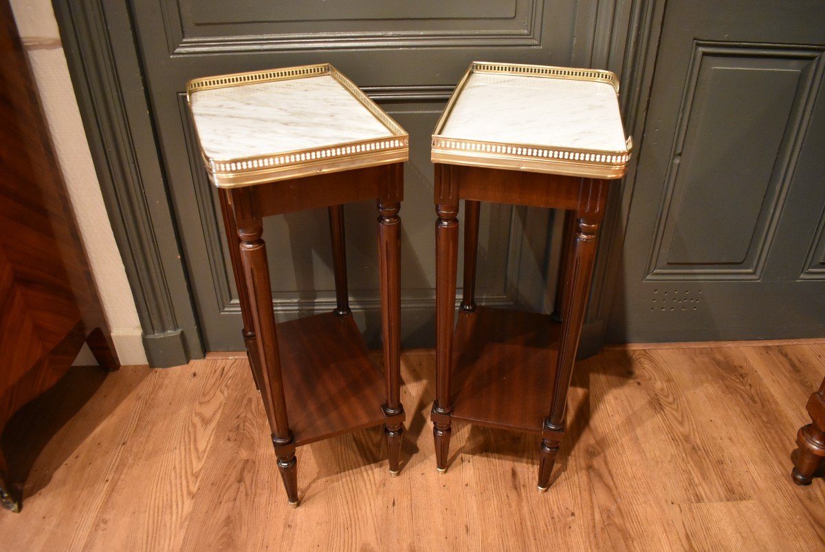 Pair Of Louis XVI Style Bedside Tables-photo-8