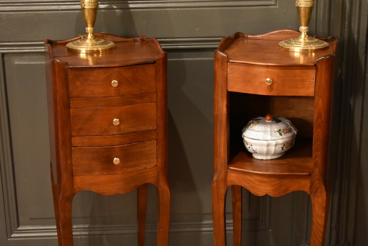 Pair Of Small Louis XV Style Bedside Tables-photo-3