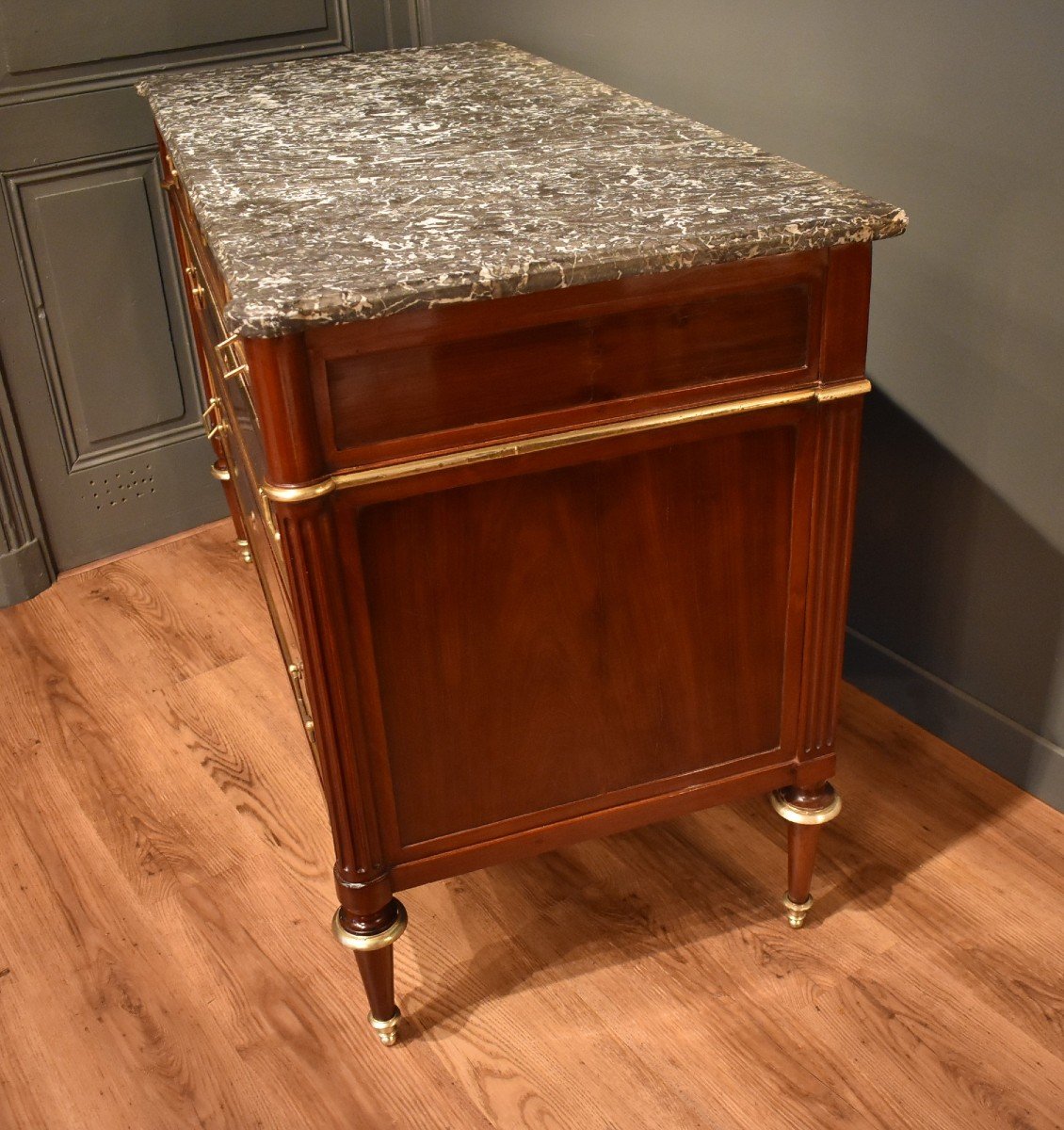 Commode De Style Louis XVI En Acajou-photo-6