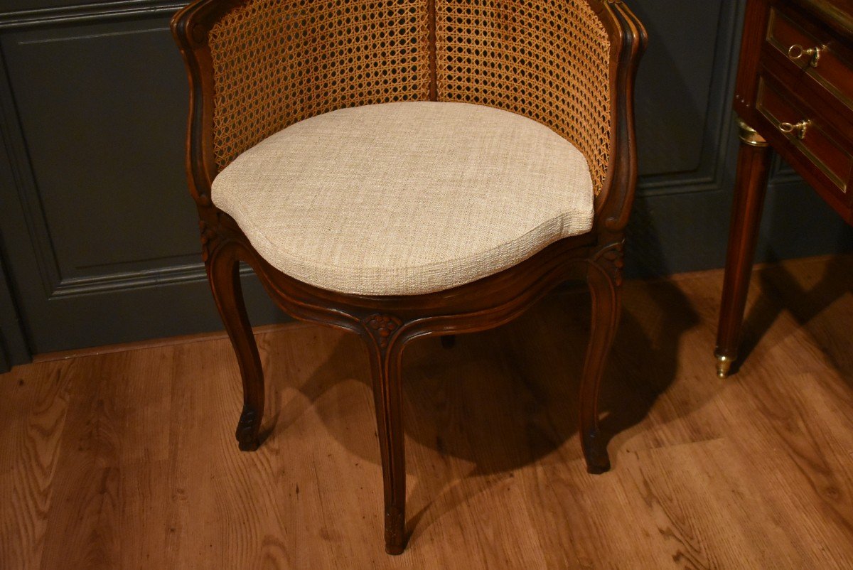 Louis XV Style Caned Office Chair-photo-3