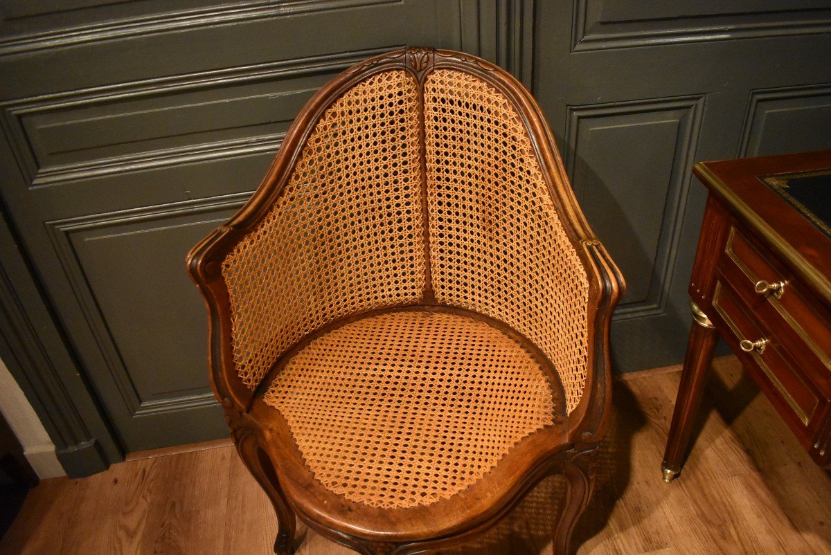 Louis XV Style Caned Office Chair-photo-4