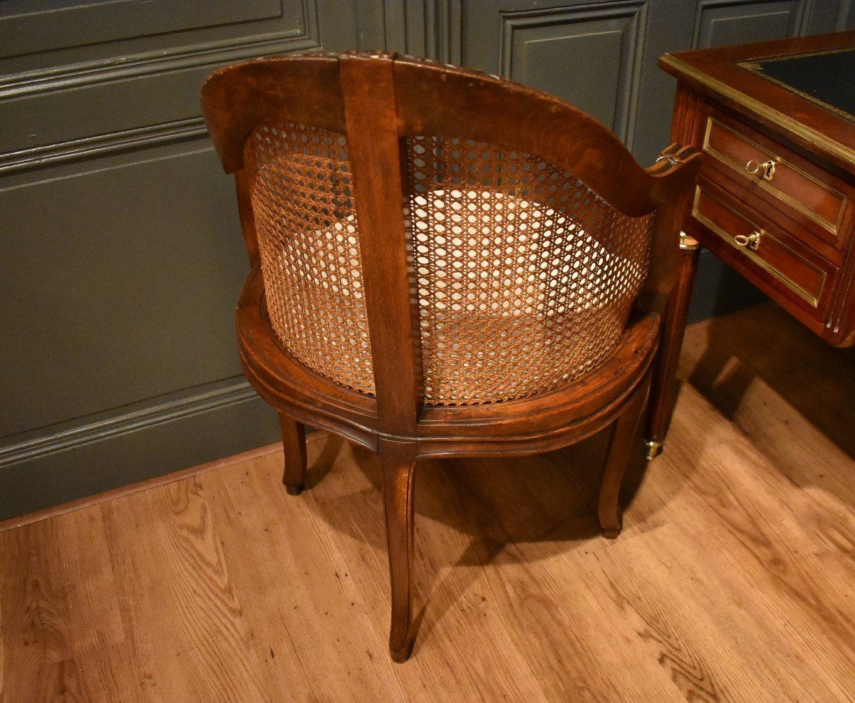 Louis XV Style Caned Office Chair-photo-3