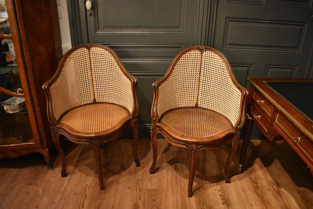 Louis XV Style Caned Office Chair-photo-7