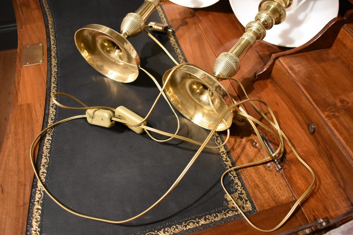 Paire De Lampes En Bronze-photo-7