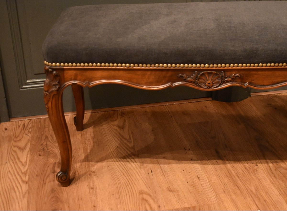 Louis XV Style Walnut Bench-photo-3