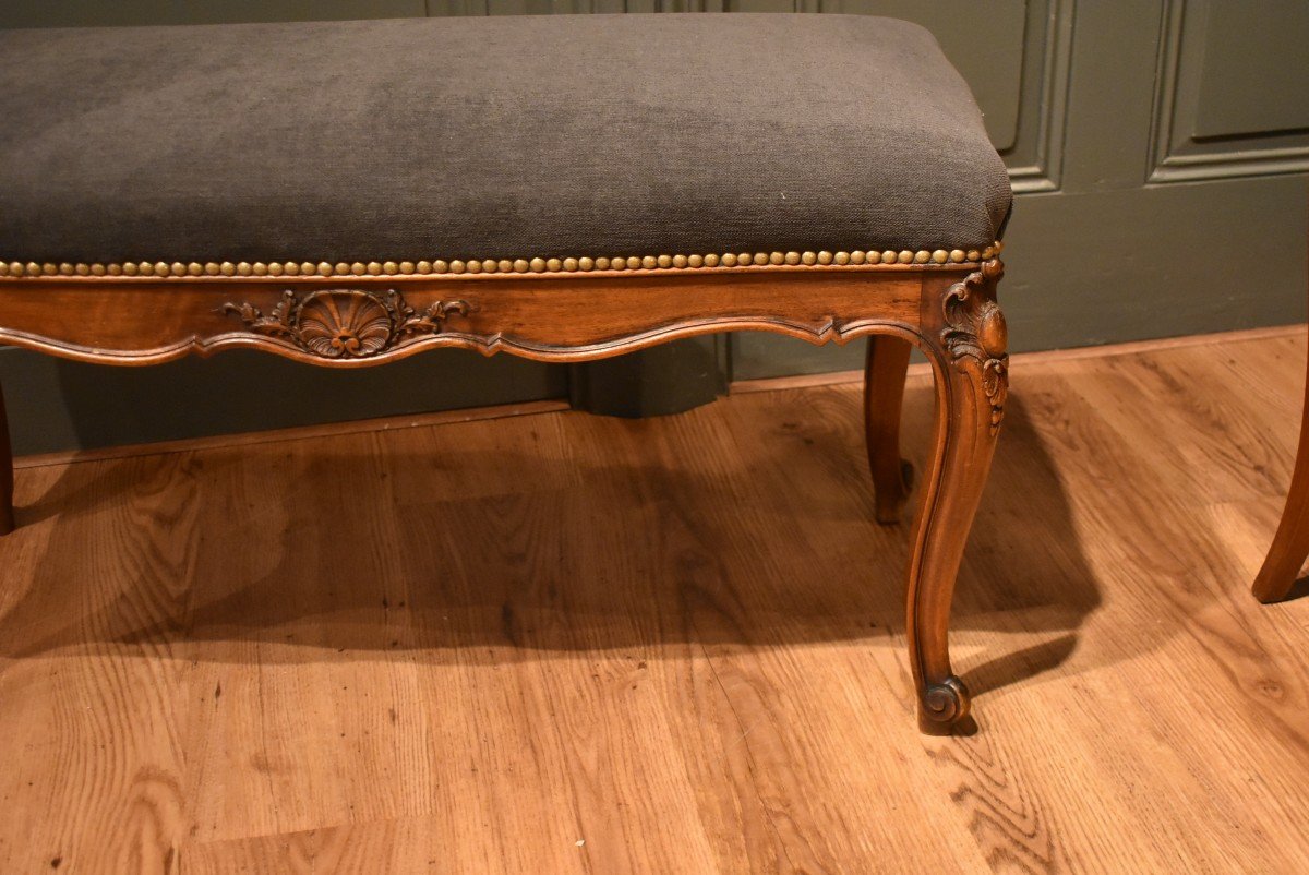 Louis XV Style Walnut Bench-photo-4