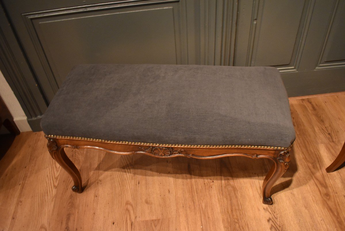 Louis XV Style Walnut Bench-photo-1