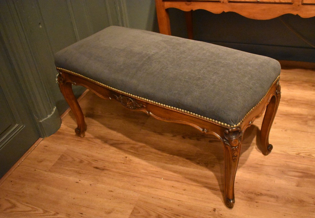 Louis XV Style Walnut Bench-photo-4