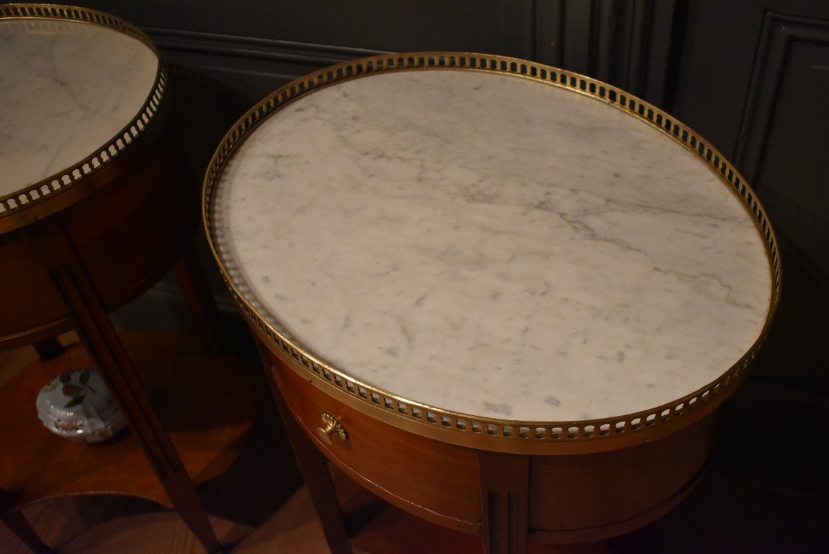 Two Louis XVI Style Mahogany Bedside Tables-photo-2