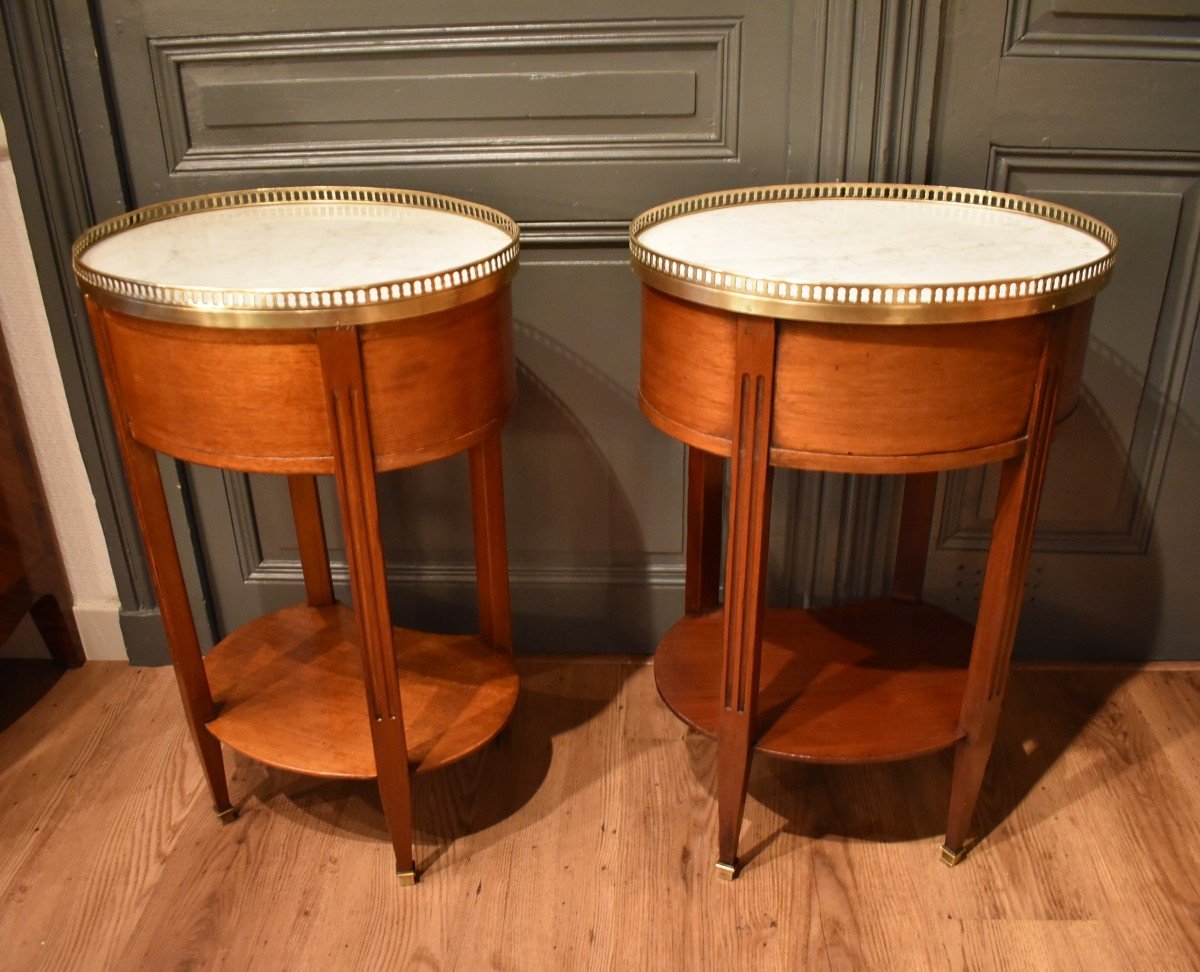 Two Louis XVI Style Mahogany Bedside Tables-photo-7