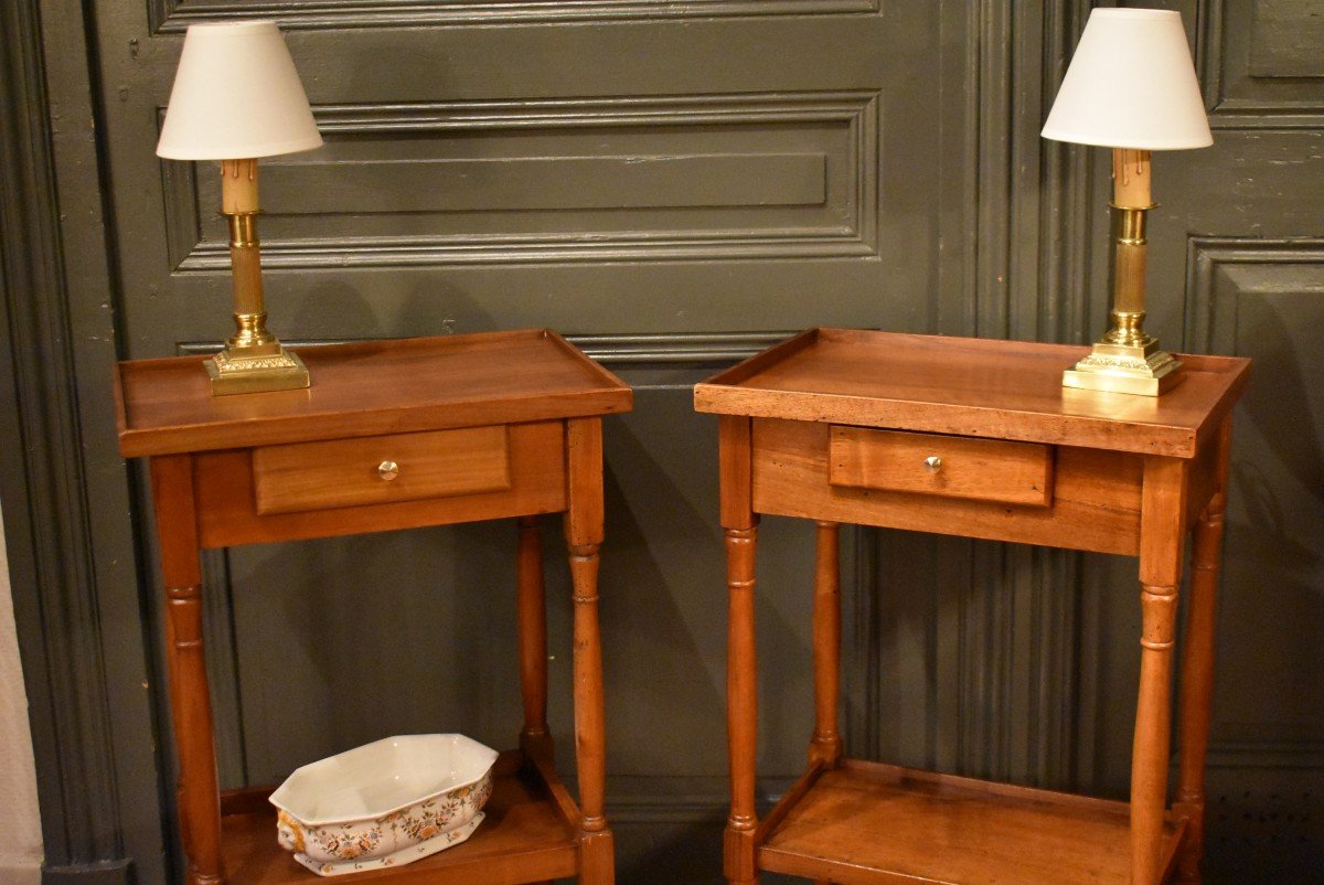 Pair Of Small Walnut Tables-photo-2