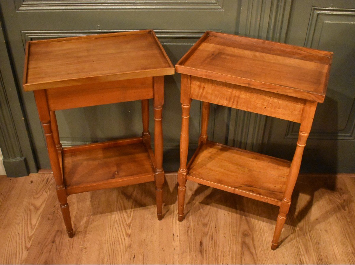 Pair Of Small Walnut Tables-photo-7