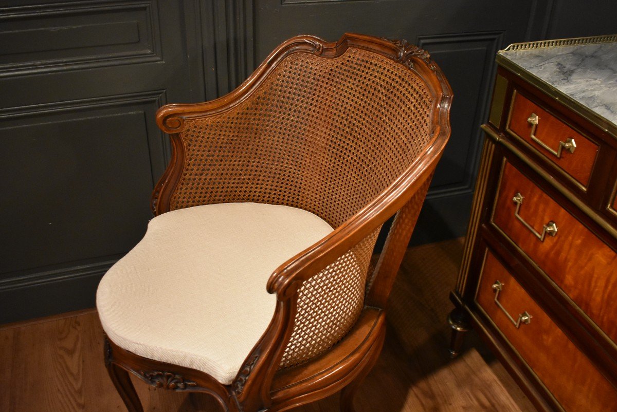 Fauteuil De Bureau Canné De Style Louis XV-photo-7