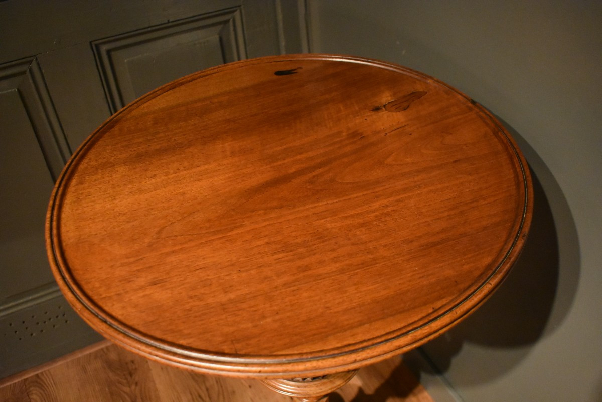 Round Walnut Pedestal Table-photo-2