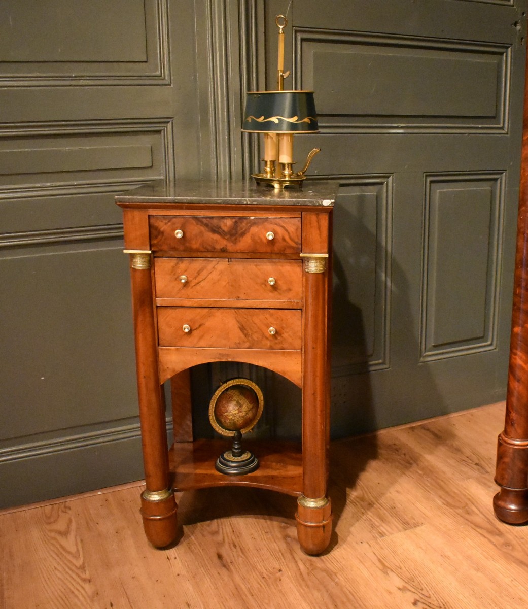 Empire Walnut Bedside Table