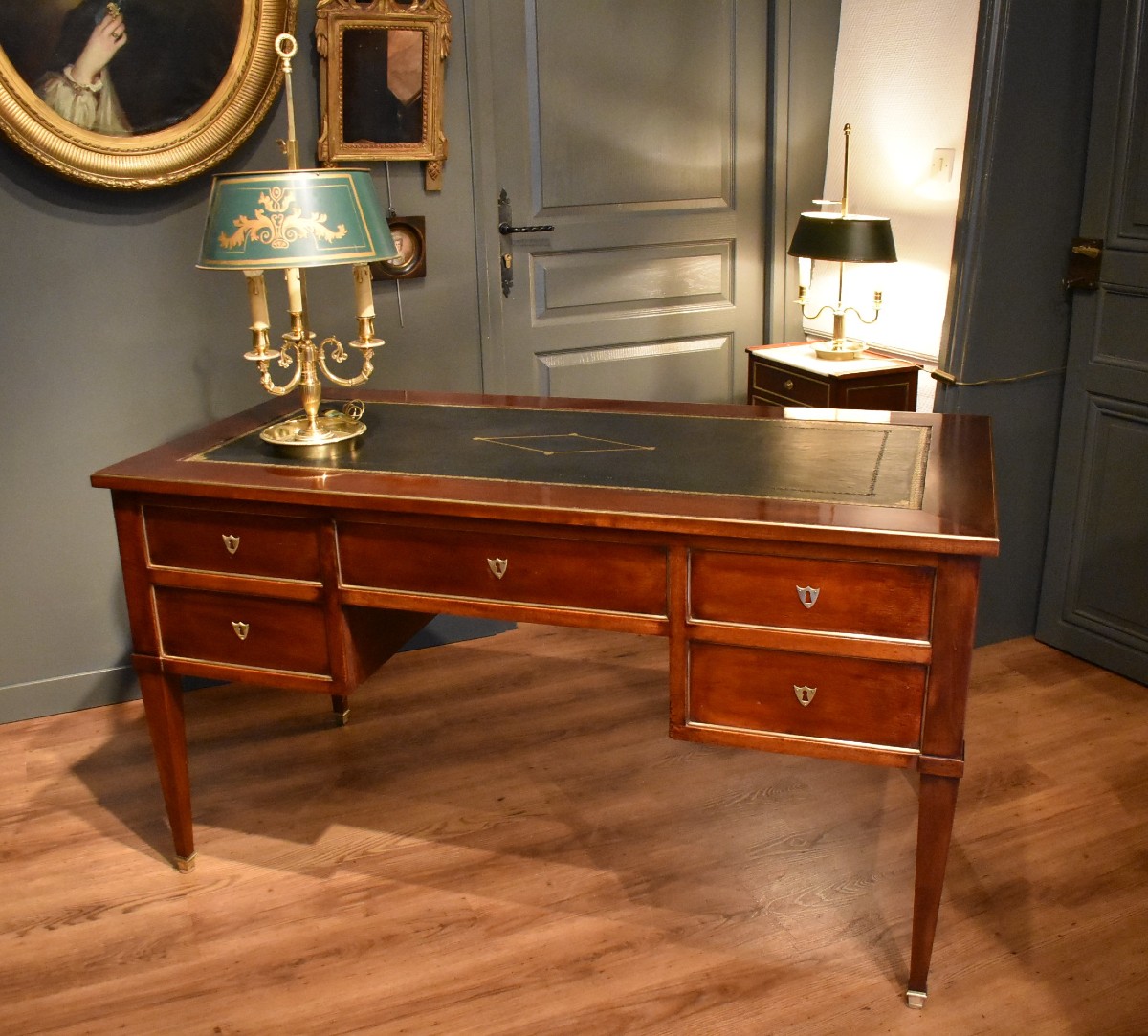 Grand Bureau Plat De Style Louis XVI-photo-8