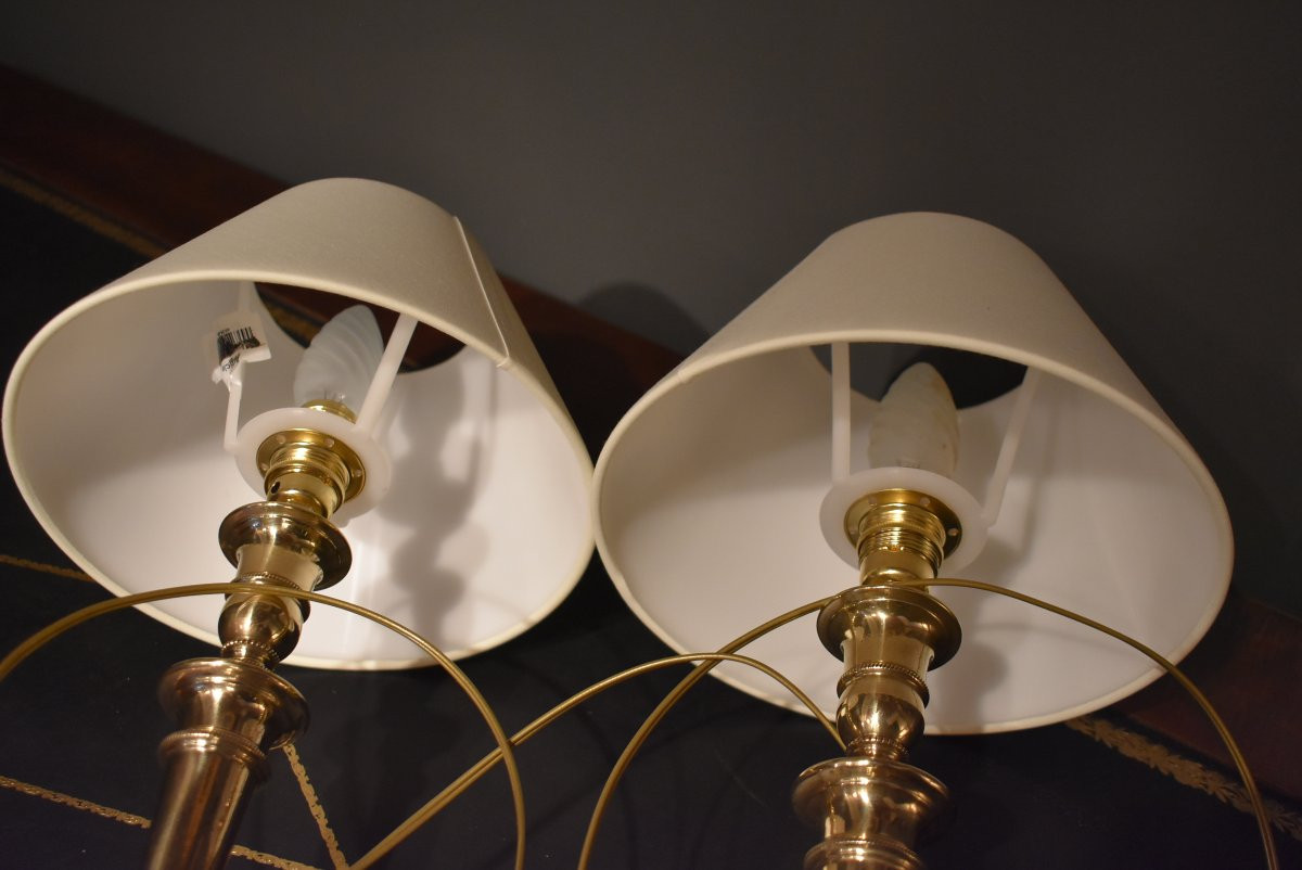 Paire De Lampes En Bronze-photo-6