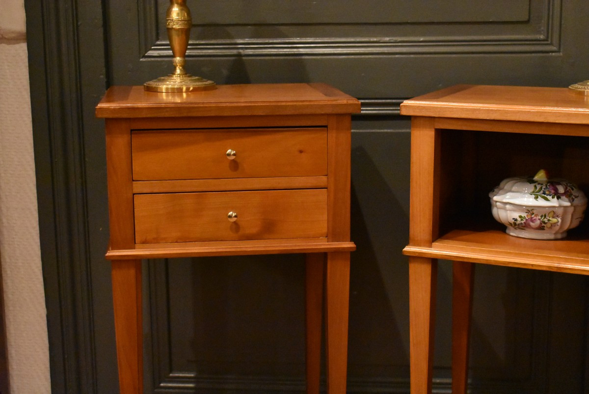 Pair Of Small Louis XVI Style Bedside Tables-photo-3