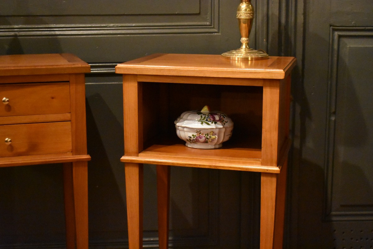 Pair Of Small Louis XVI Style Bedside Tables-photo-4