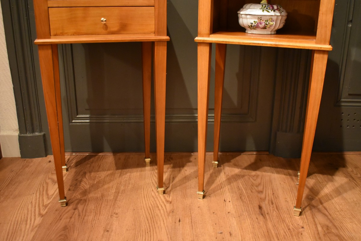 Pair Of Small Louis XVI Style Bedside Tables-photo-1