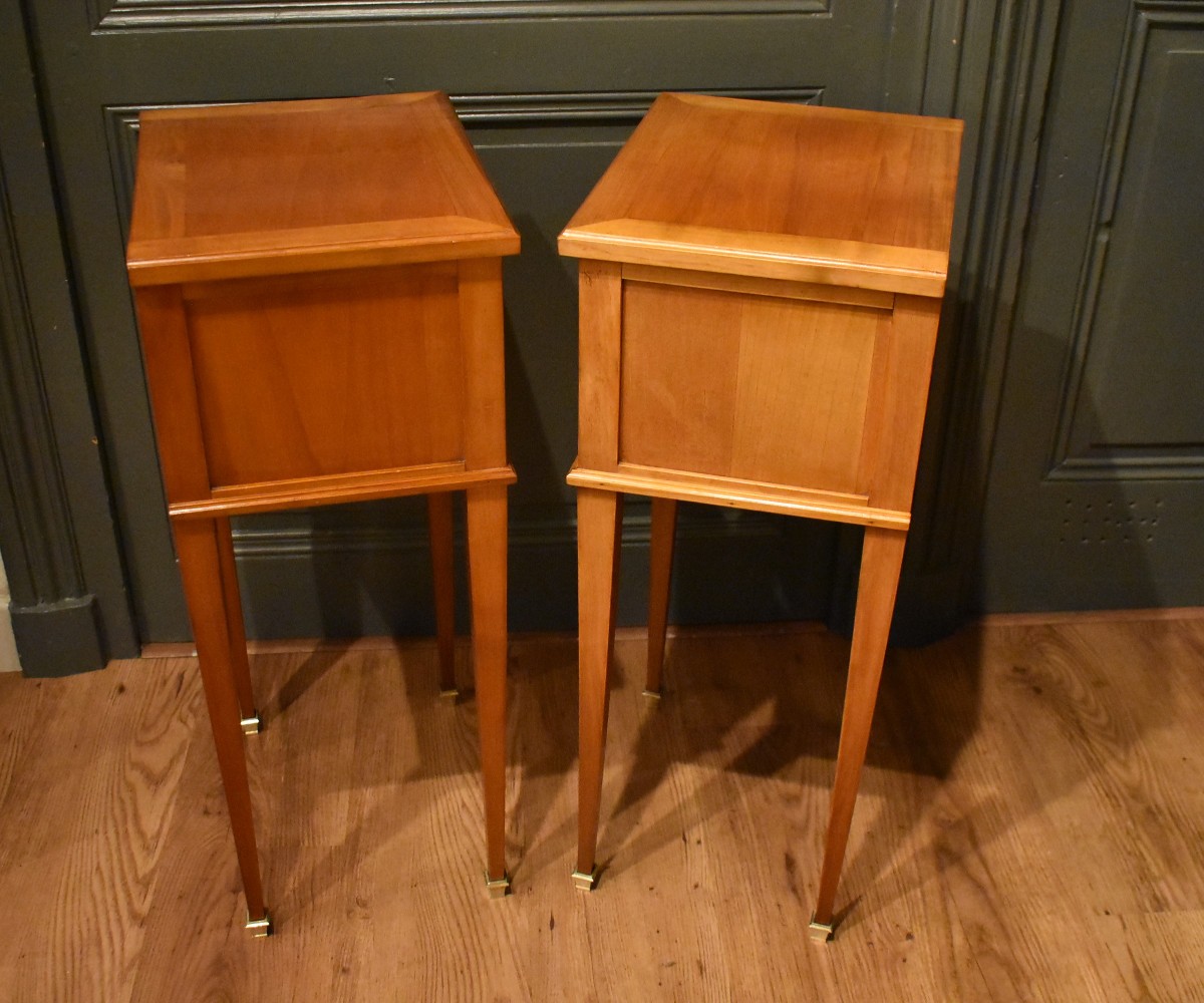 Pair Of Small Louis XVI Style Bedside Tables-photo-6