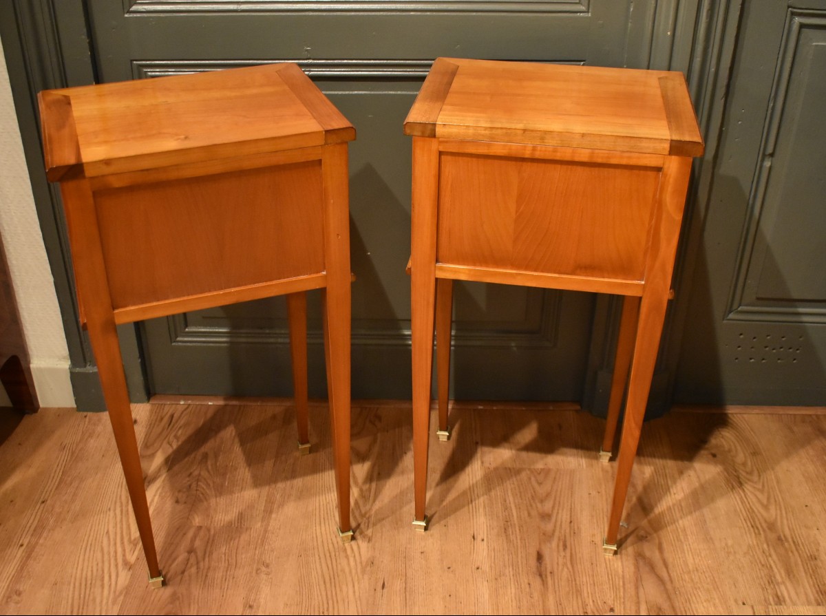 Pair Of Small Louis XVI Style Bedside Tables-photo-7