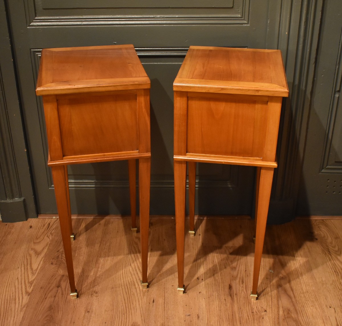 Pair Of Small Louis XVI Style Bedside Tables-photo-8