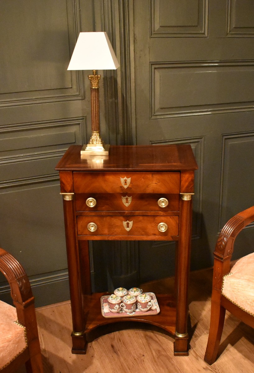 Table Chiffonnière En Noyer Empire-photo-2
