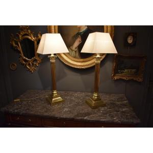 Pair Of Large Empire Style Lamps