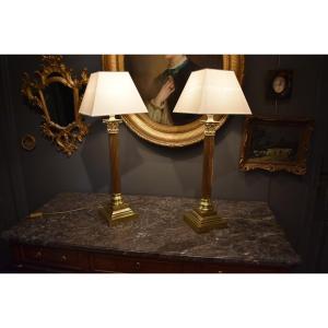 Paire De Grandes Lampes De Style Empire