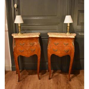 Pair Of Louis XV Style Bedside Tables 