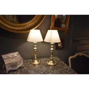 Paire De Lampes En Bronze