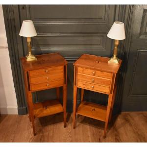 Pair Of Cherry Wood Bedside Tables